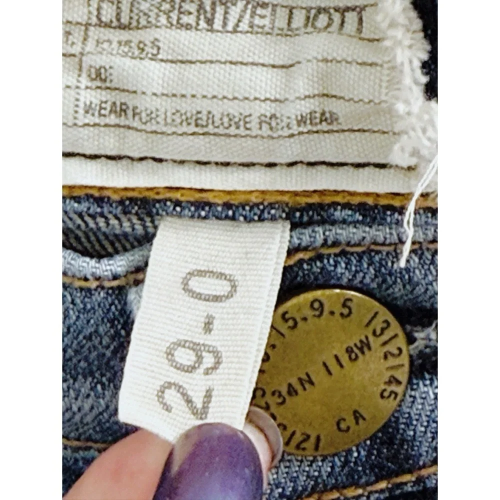Current Elliott Stiletto High Rise Skinny Jeans in Navy Star Print